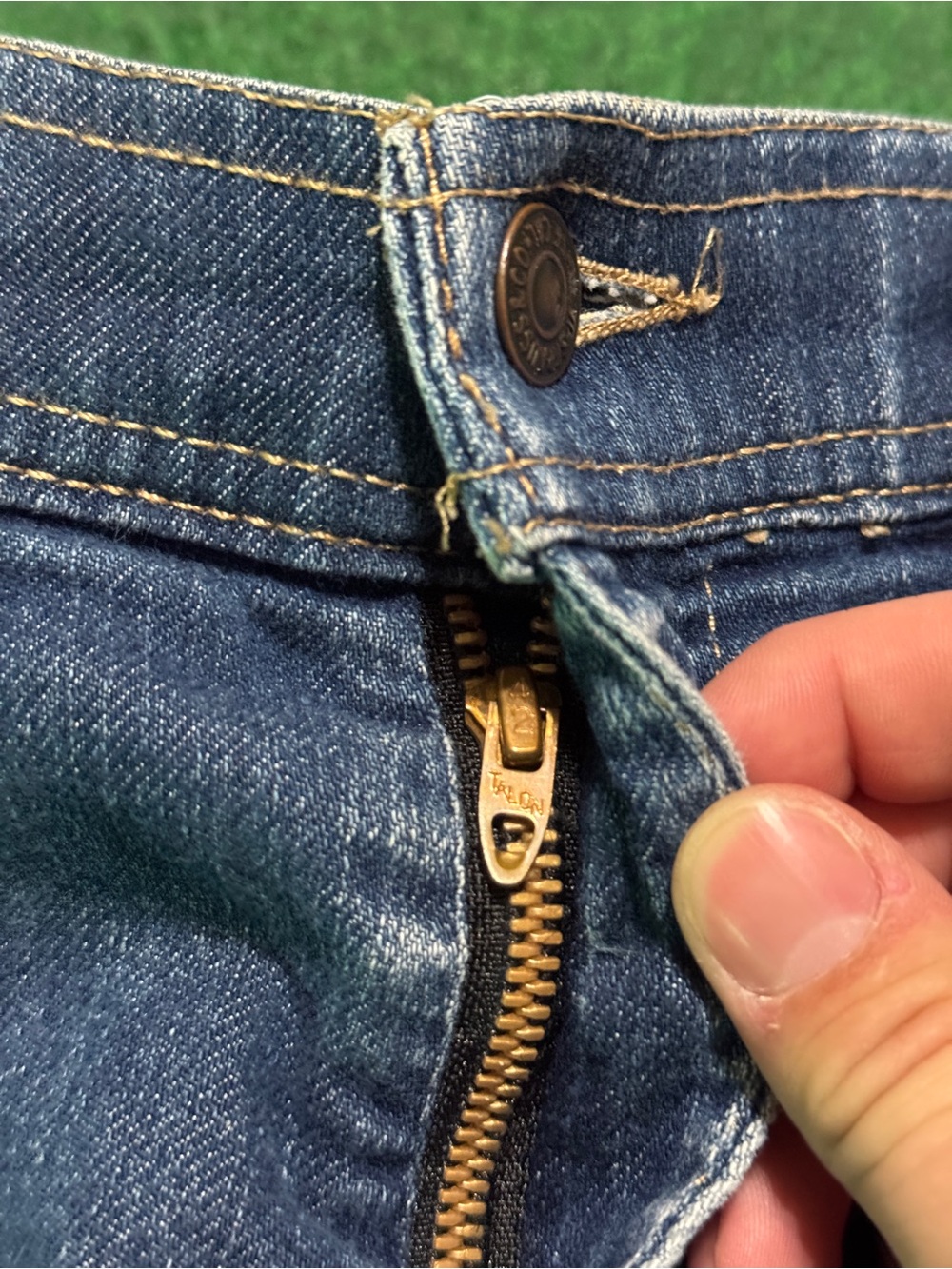 Levis 70s Cutoff Jorts Vintage Talon Zipper 6” 32 Denim Shorts Orange Tab - Picture 4 of 9